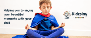 Young boy practicing yogic breathing to control emotions